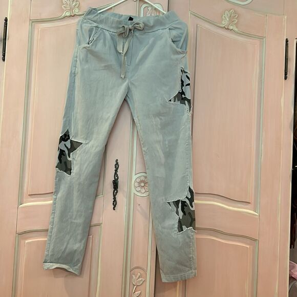 Venti 6 Joggers Solid w/Camo Star Patches, worn once size S - Picture 1 of 14